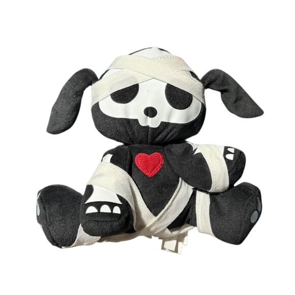 Skelanimals Dax the Dog Plush Stuffed Animal Black White Mummy - Picture 1 of 9